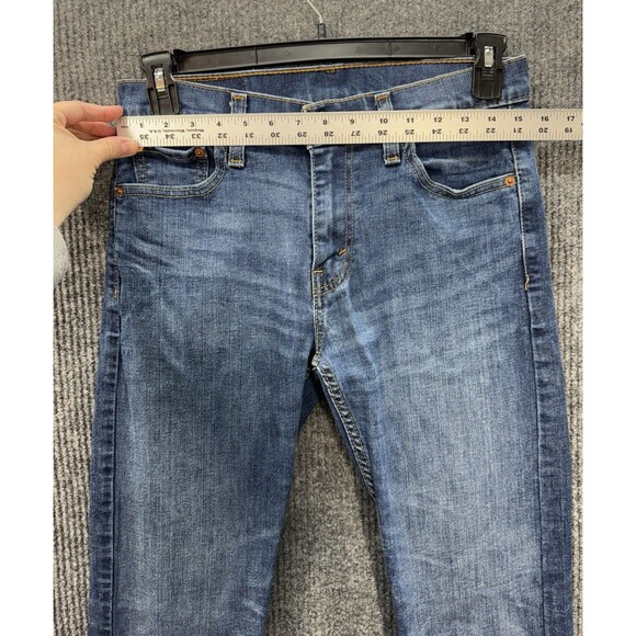 Levis 513 Slim Straight Leg Jeans Men’s 30x32 Blue Denim Stretch Medium Wash - Picture 7 of 11